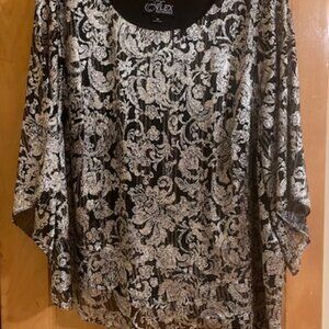 Black & Gold Alex Evenings Top – 3X  Alex Evenings